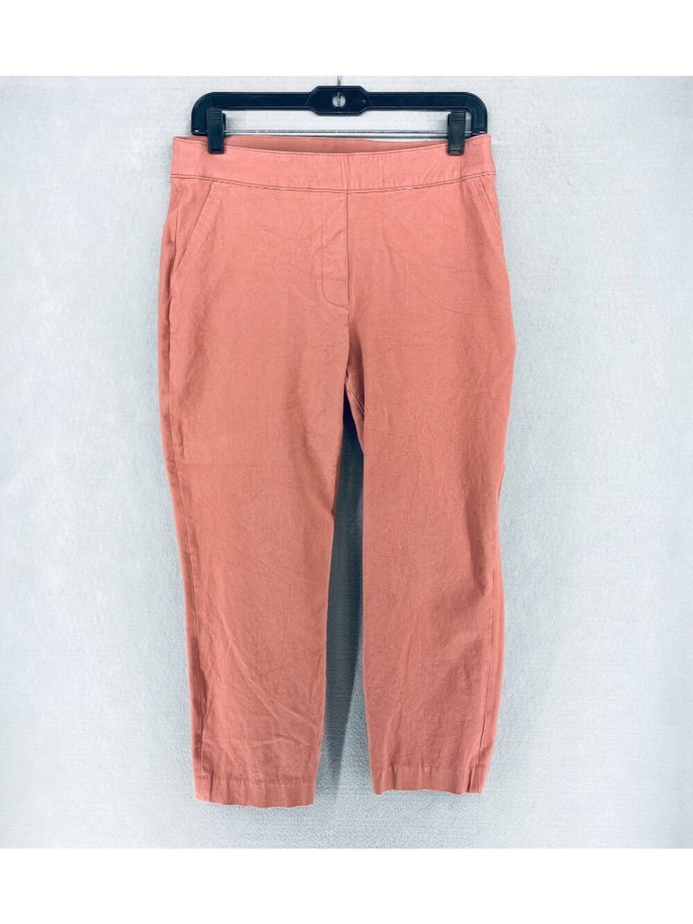 Spanx Leggings Womens M Peach Stretch Pull On Skinny Crop Slimming